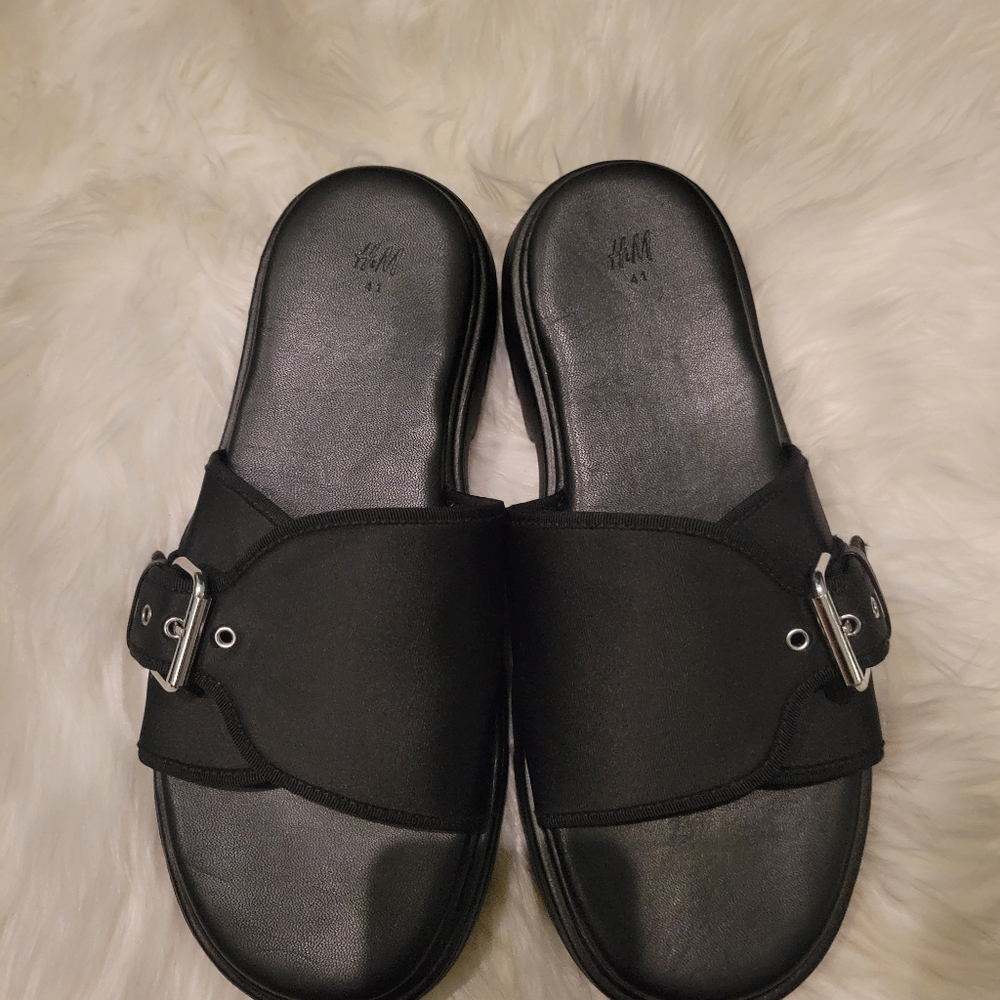 H&M Chunky Platform Neoprene Slides - image 7